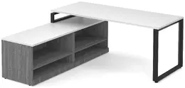 Modern L Shaped Desk with Shelves - Elements