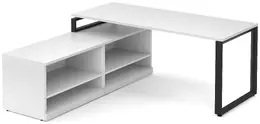 Modern L Shaped Desk with Shelves - Elements