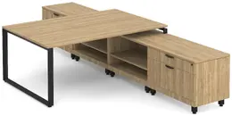 2 Person T Shaped Desk with Storage - Elements