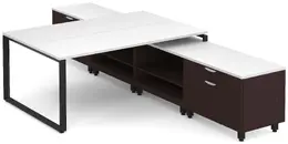 2 Person T Shaped Desk with Storage - Elements