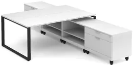 2 Person T Shaped Desk with Storage - Elements
