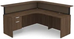L Shaped Reception Desk with Divider Panels - PL Laminate
