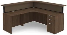 L Shaped Reception Desk with Divider Panels - PL Laminate