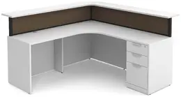 L Shaped Reception Desk with Divider Panels - PL Laminate