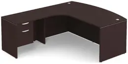 Bow Front L Shaped Desk - PL Laminate