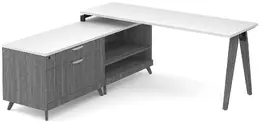 Modern L Shaped Desk with Storage - Elements