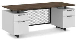 Double Pedestal Desk with Modesty Panel - Riser