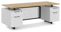 Double Pedestal Desk with Modesty Panel - Riser