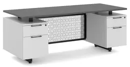 Double Pedestal Desk with Modesty Panel - Riser