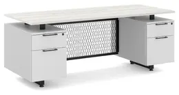 Double Pedestal Desk with Modesty Panel - Riser