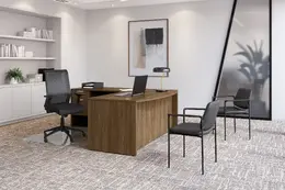 Bow Front L Shaped Desk - PL Laminate