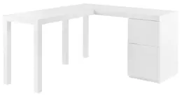 Modern Glossy L-Shaped Desk - Tresero