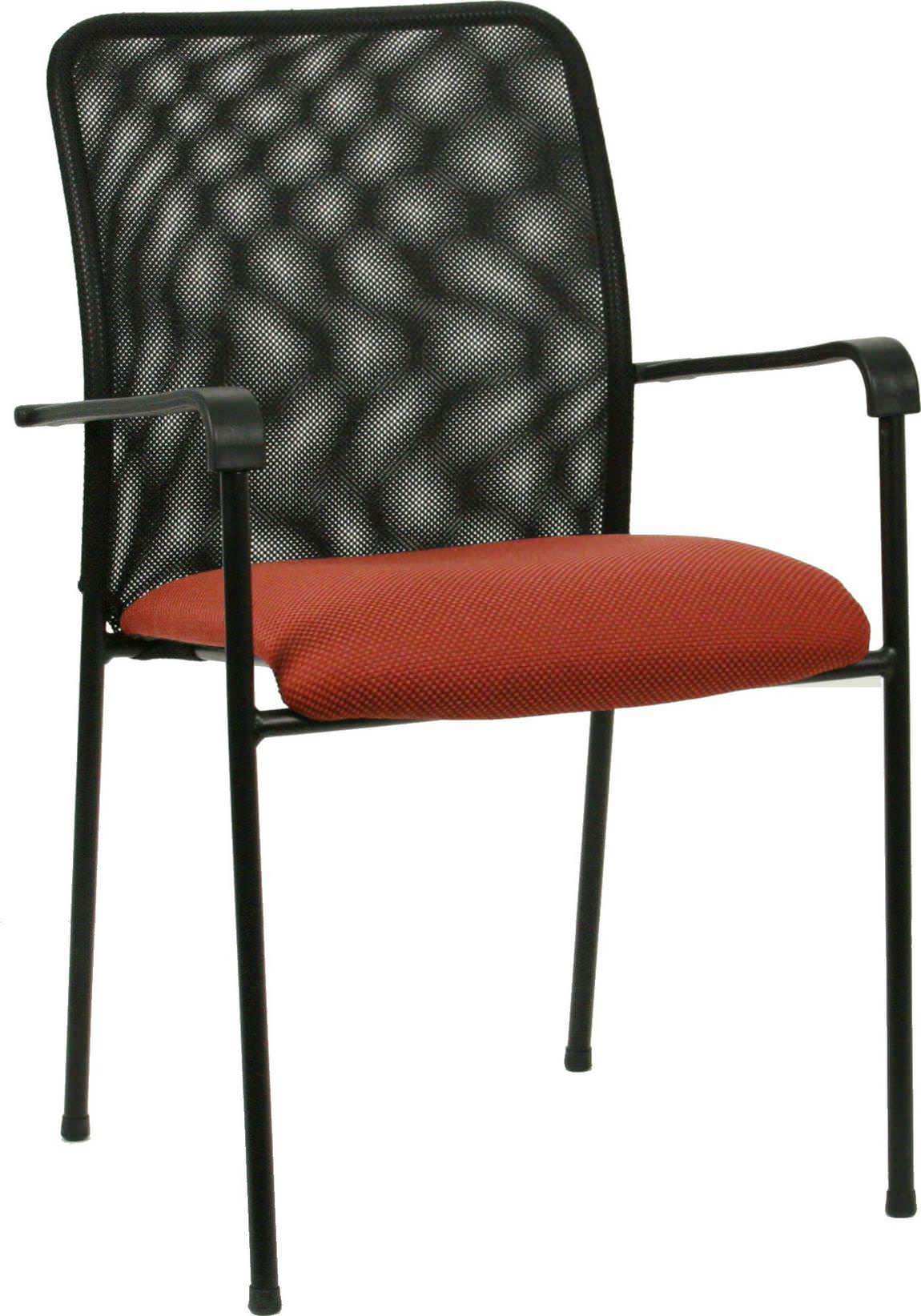 Upholstered Stacking Chair with Mesh Back