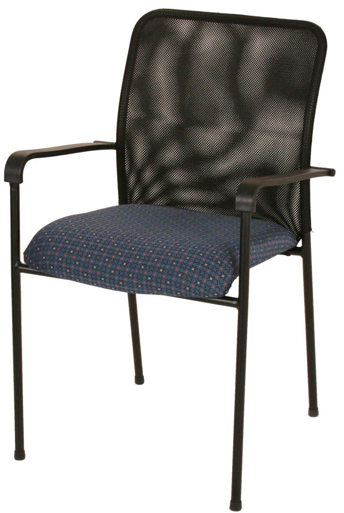 Upholstered Stacking Chair with Mesh Back