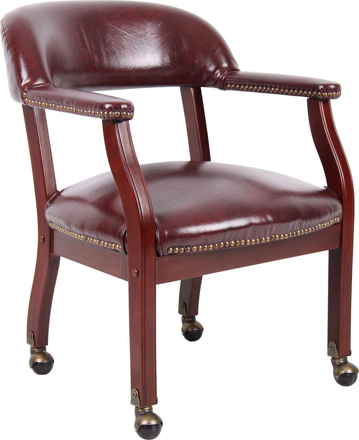 Wood Frame Captains Guest Chair on Casters