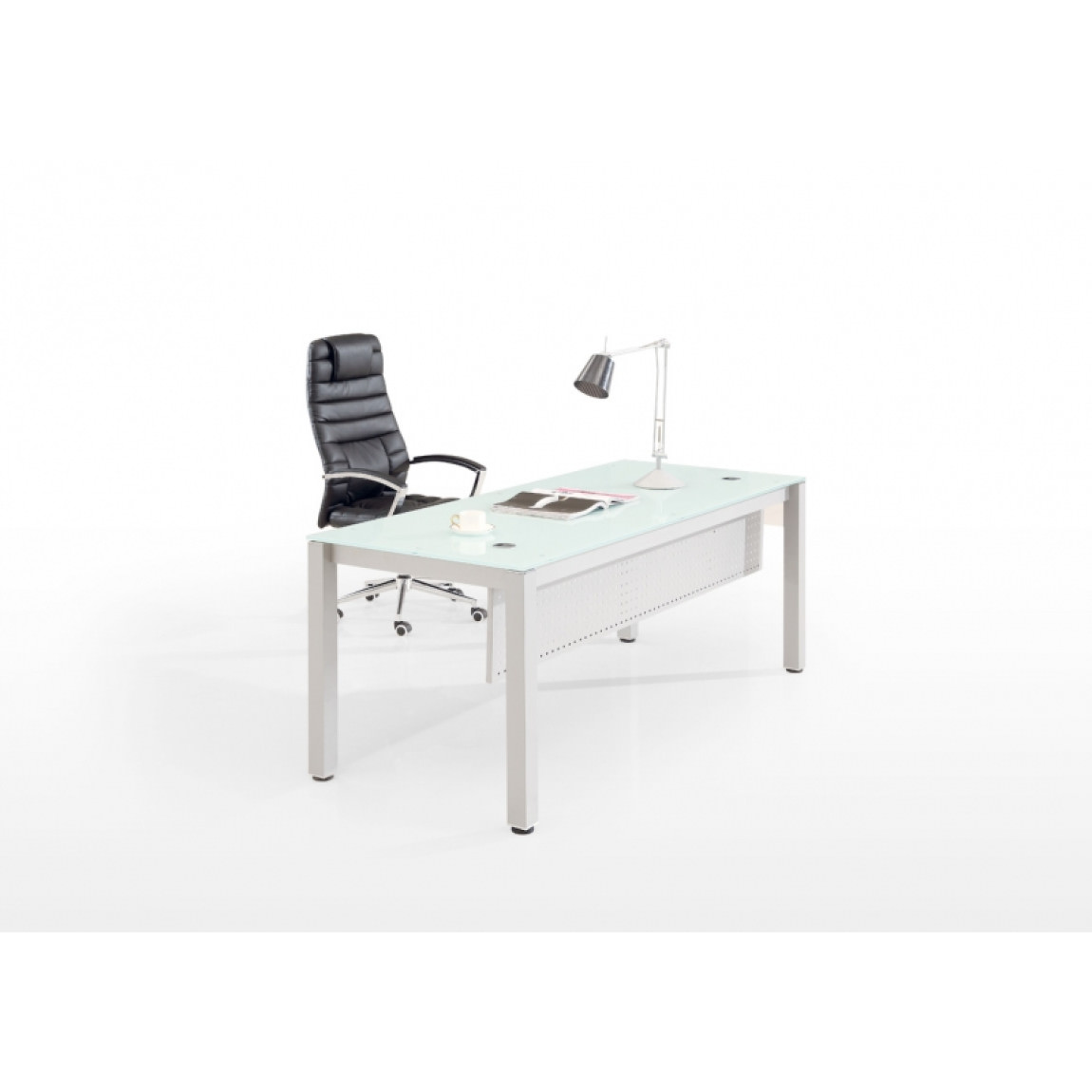 Rectangular Desk with Glass Top