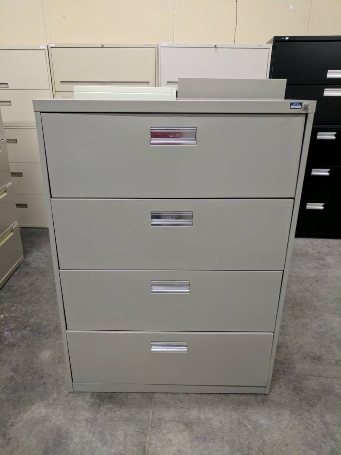 Gray Hon 4 Drawer Lateral File Cabinet