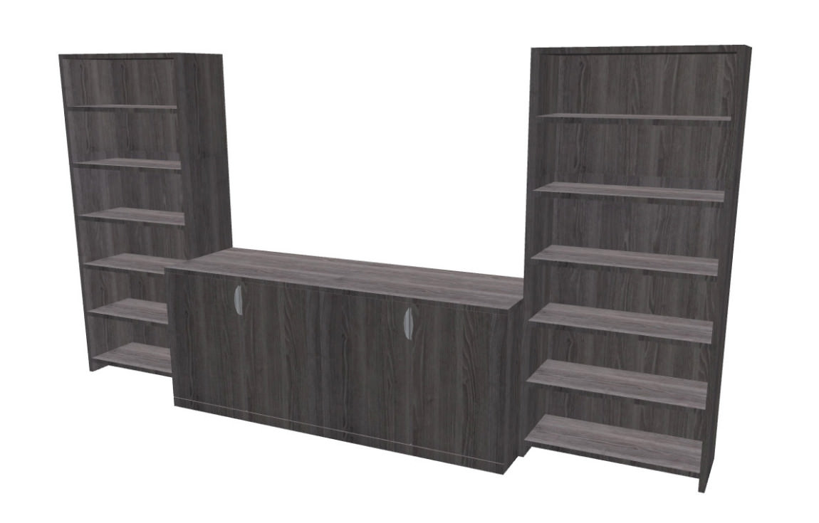 Storage Credenza with Bookcases