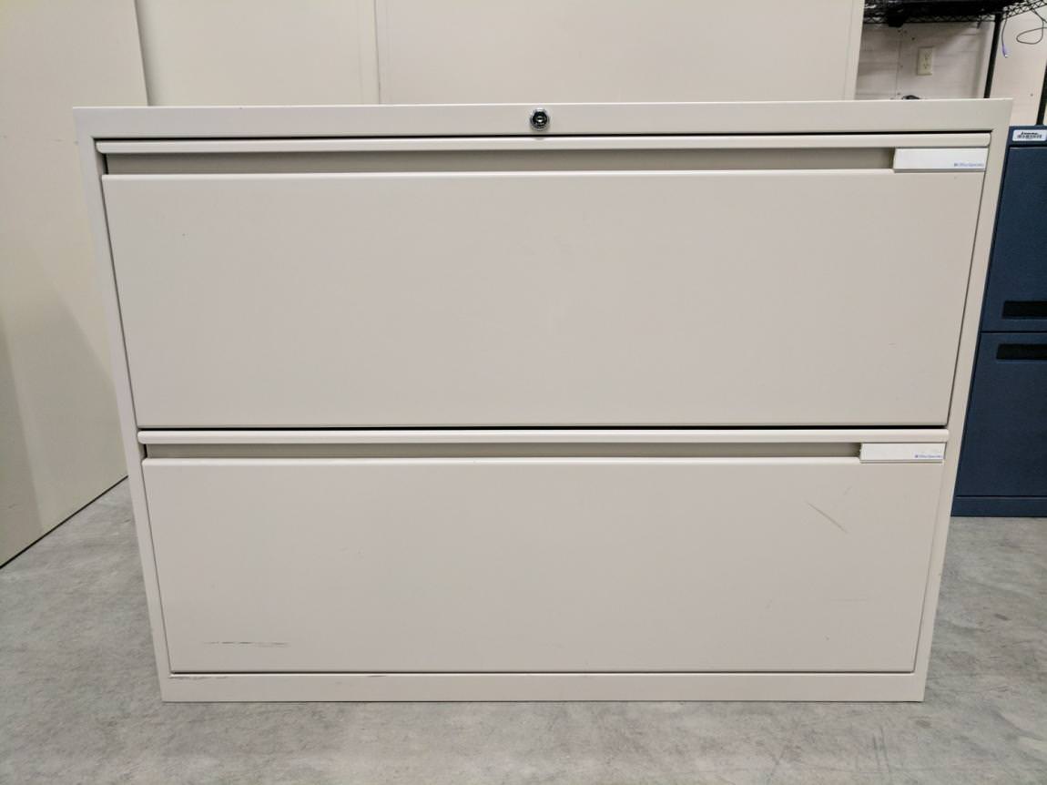 Office Specialty 2 Drawer Putty Lateral File Cabinet 36 Inch Wide