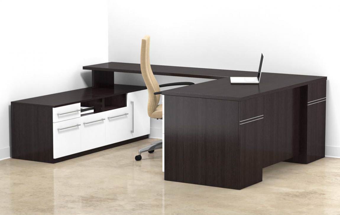 U-Shape Connection Series Desk with Bench Height Storage