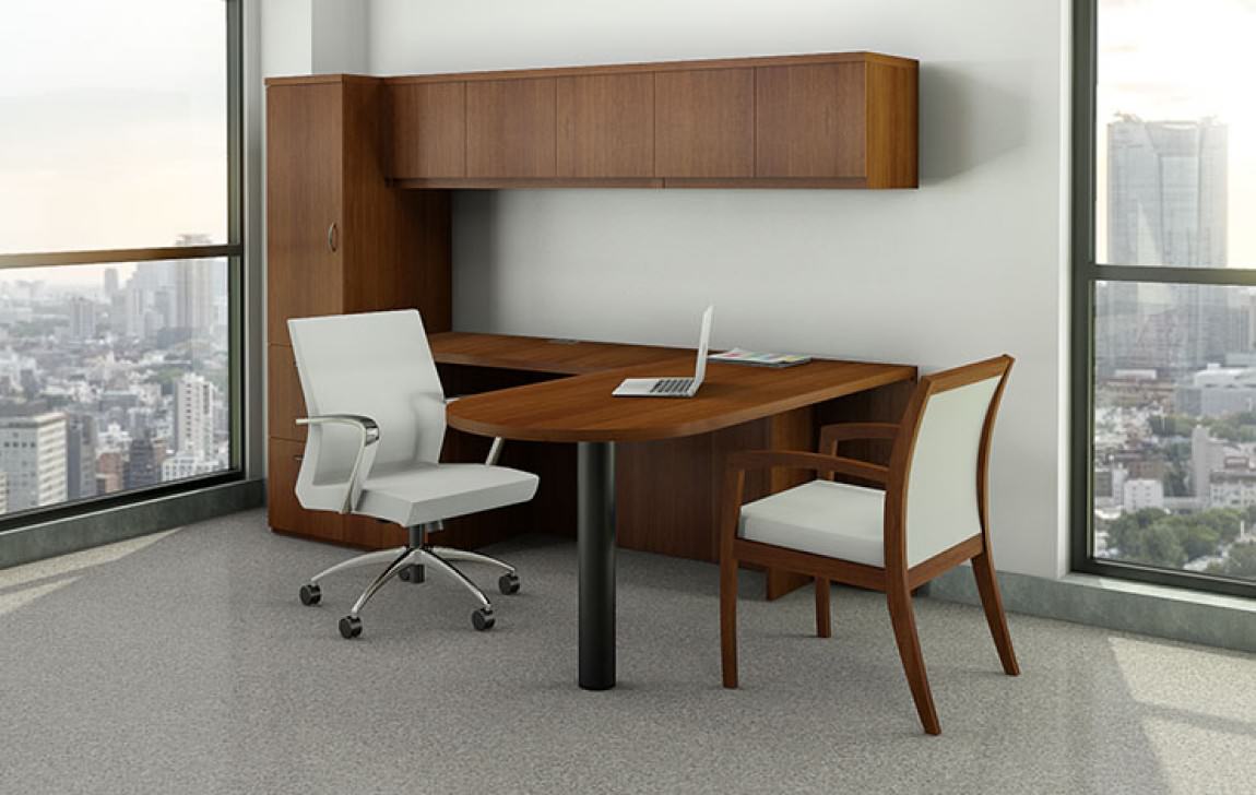 L Shaped Peninsula Desk With Wall Unit Madison Liquidators