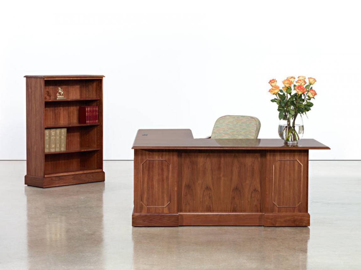 L-Shape Heritage II Series Desk with Bookshelf