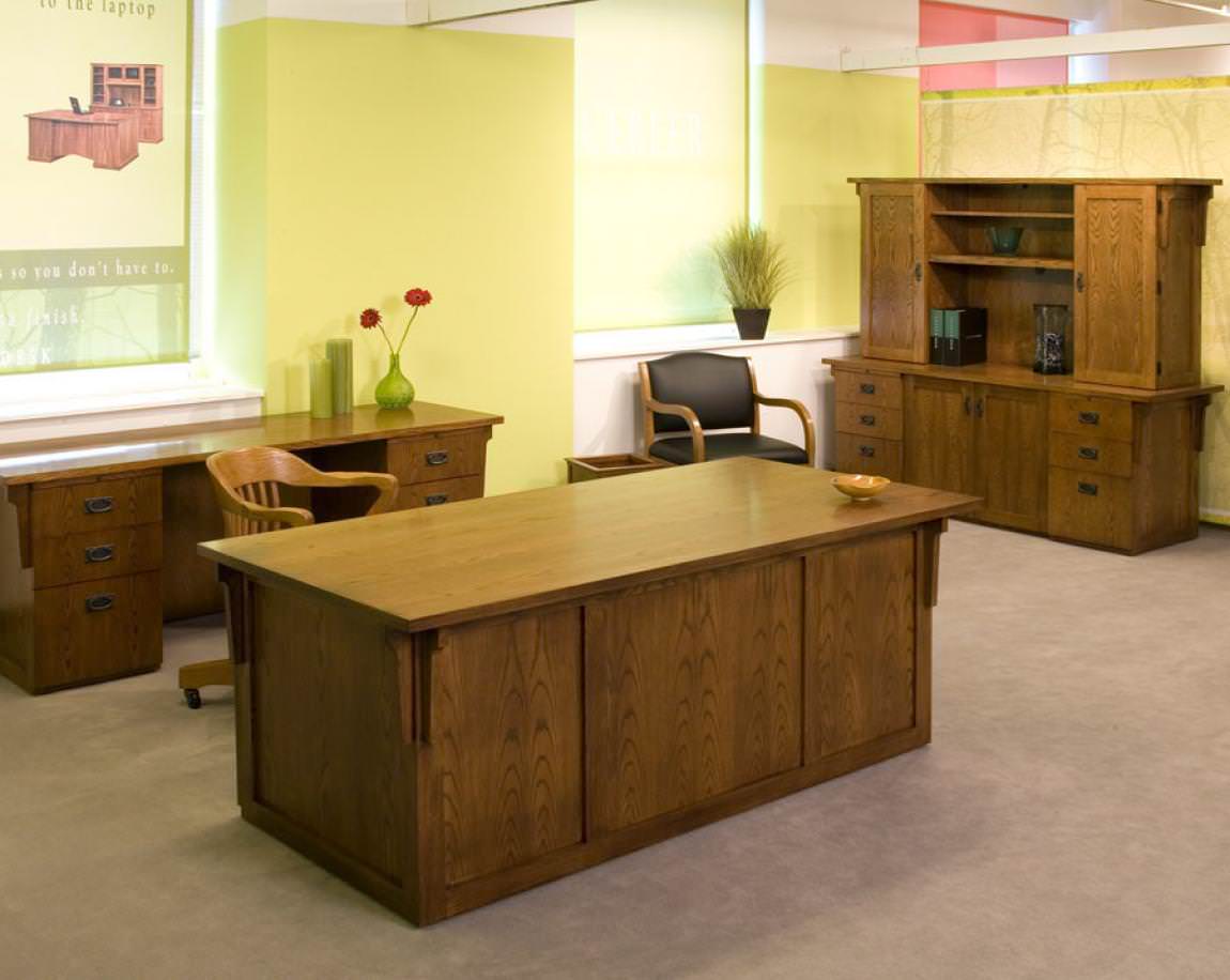 Kuebler Series Desk with Credenzas and Hutch