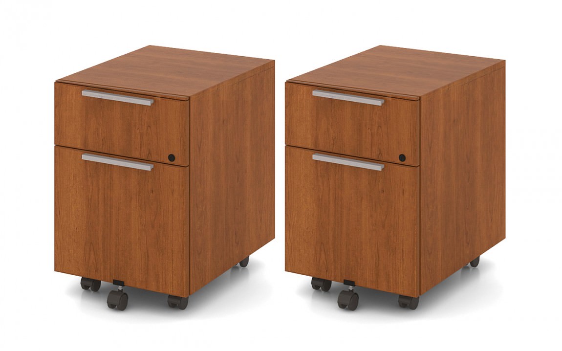 Pair of 2 Drawer Mobile Pedestals for Group Lacasse Desks