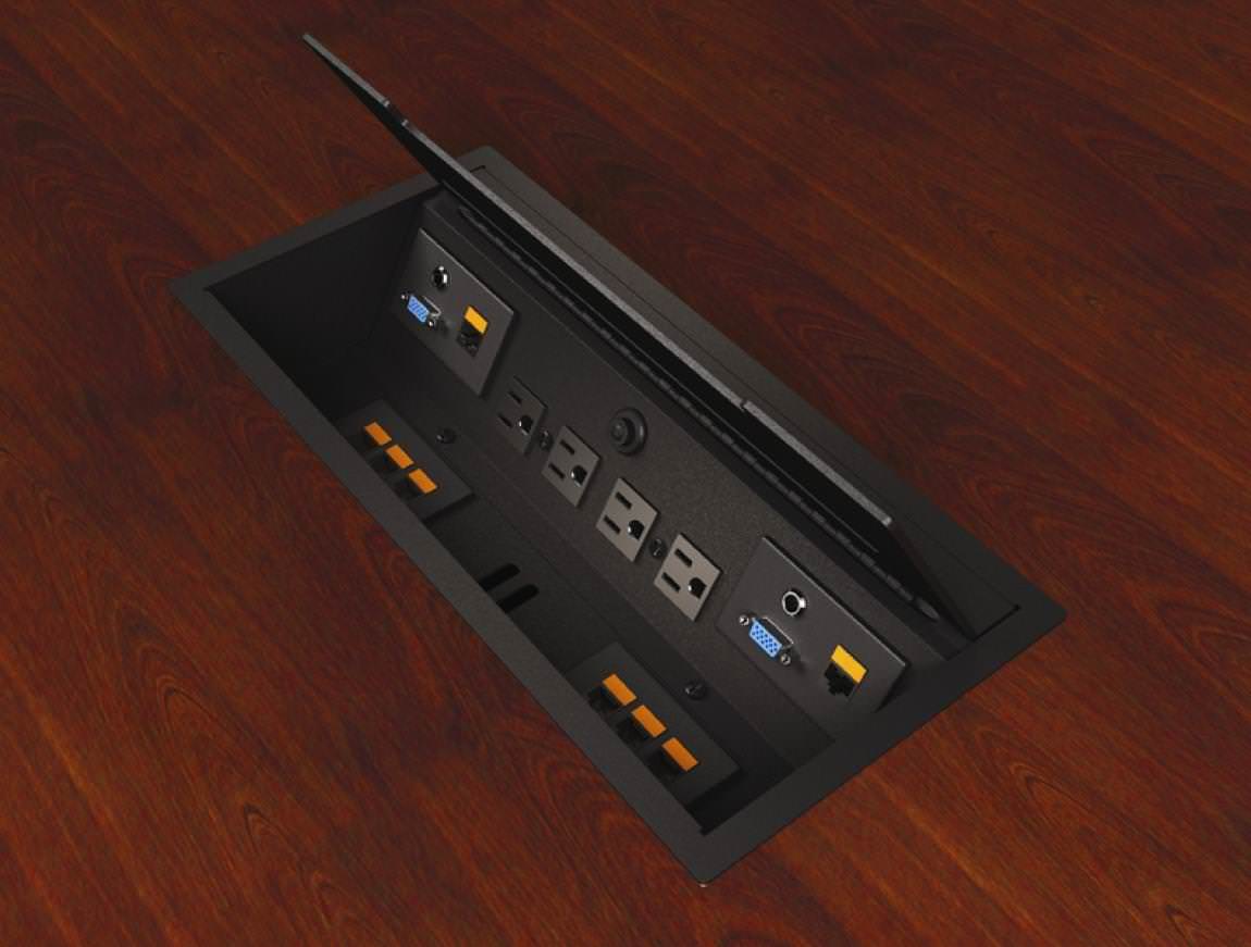 Black Conference Table Power Module