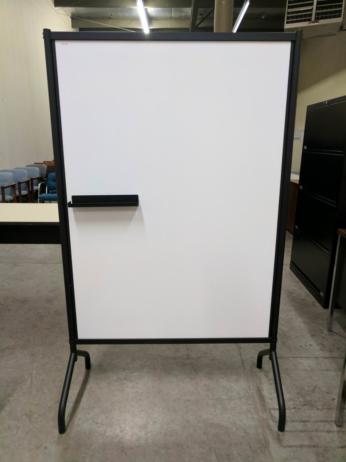 42x69 Safeco Double Sided Dry Erase Whiteboard with Black Metal Stand