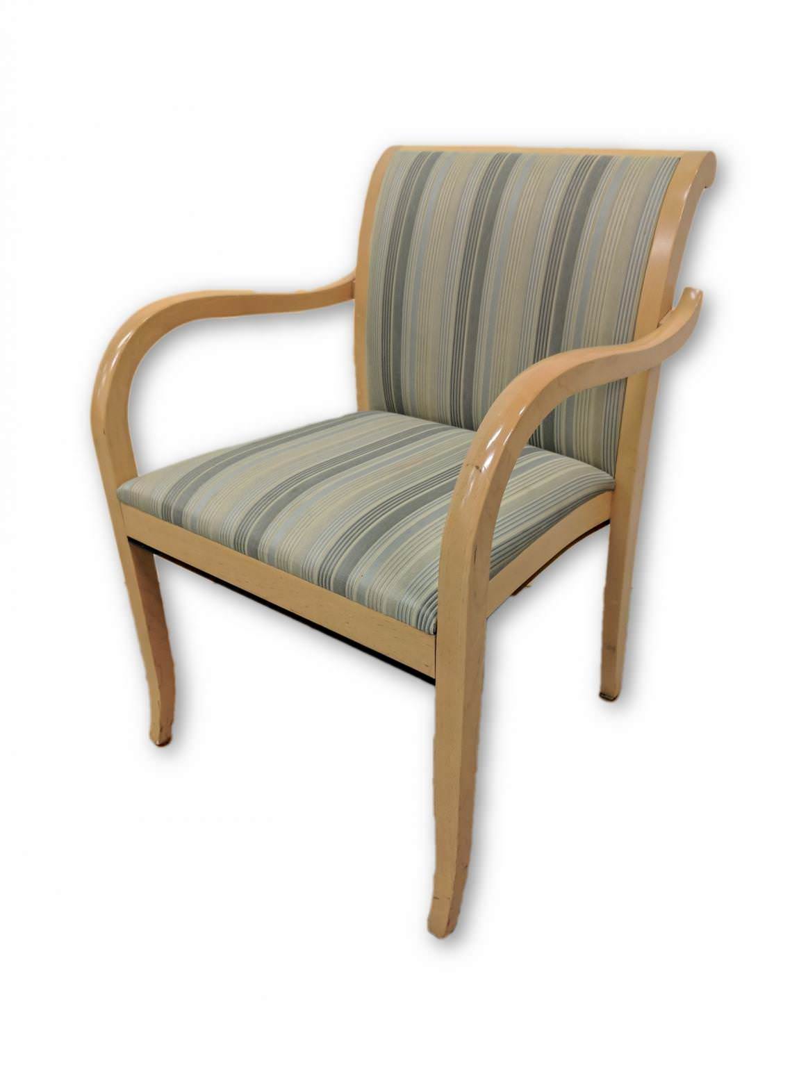 David Edwards Green Striped Guest Chairs