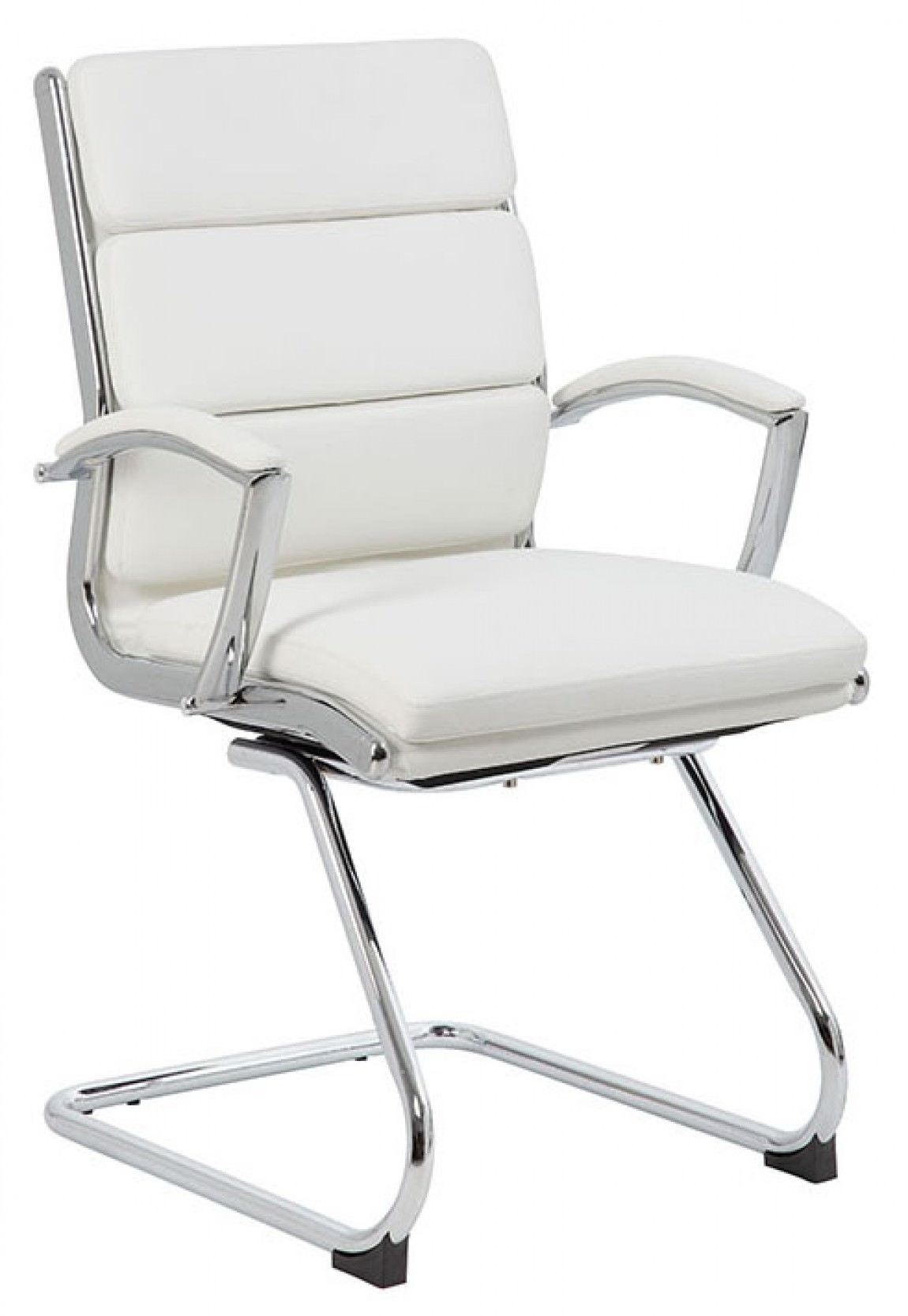 Vinyl Cushioned Accent Chair with Chrome Base