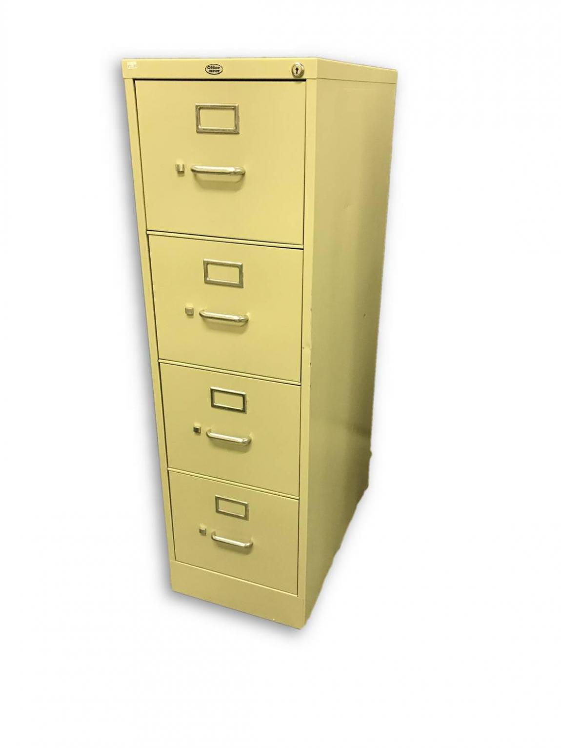 Beige Office Depot Vertical File Cabinet