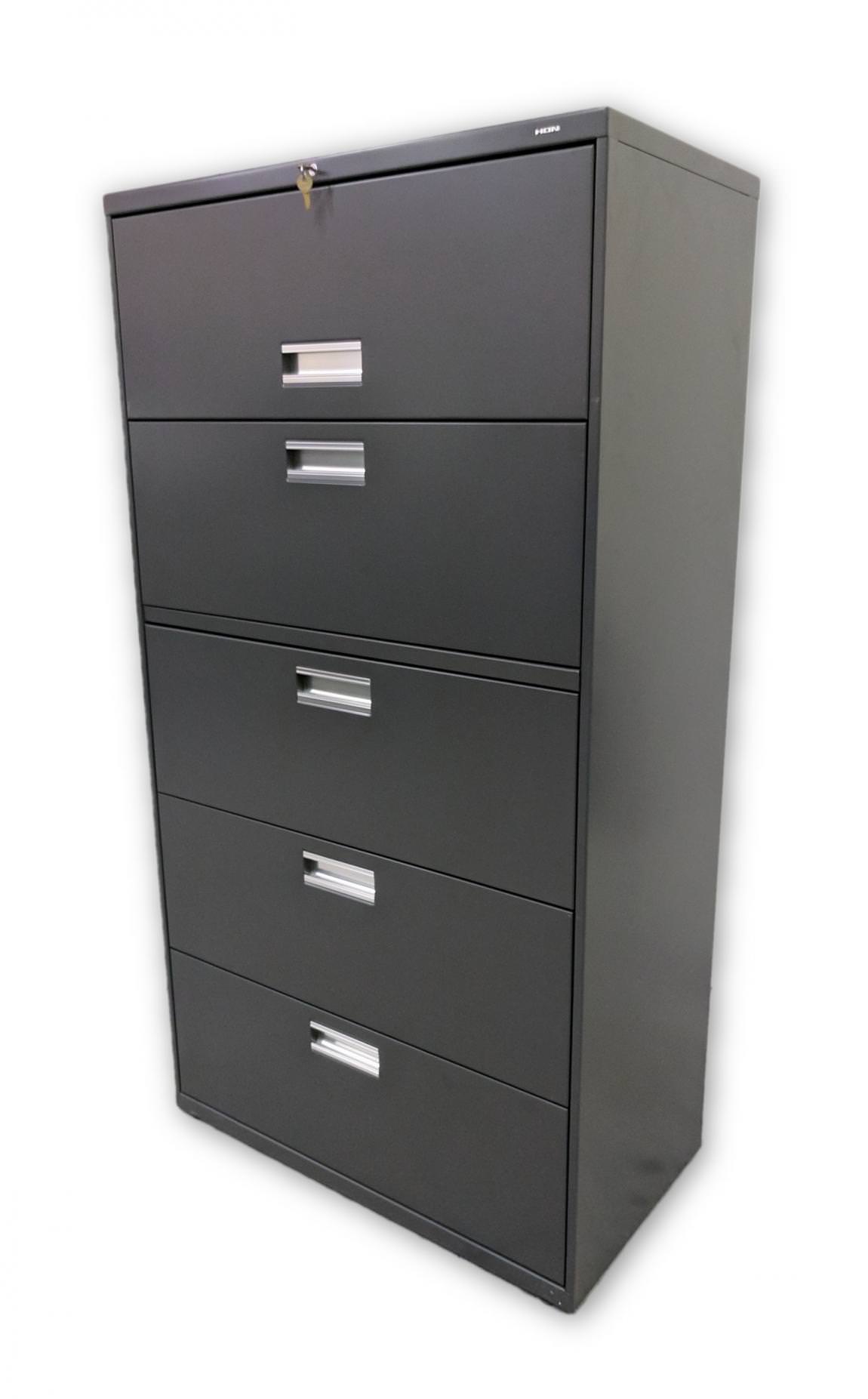 Gray Hon 5 Drawer Lateral Filing 36 Inch Wide Hon
