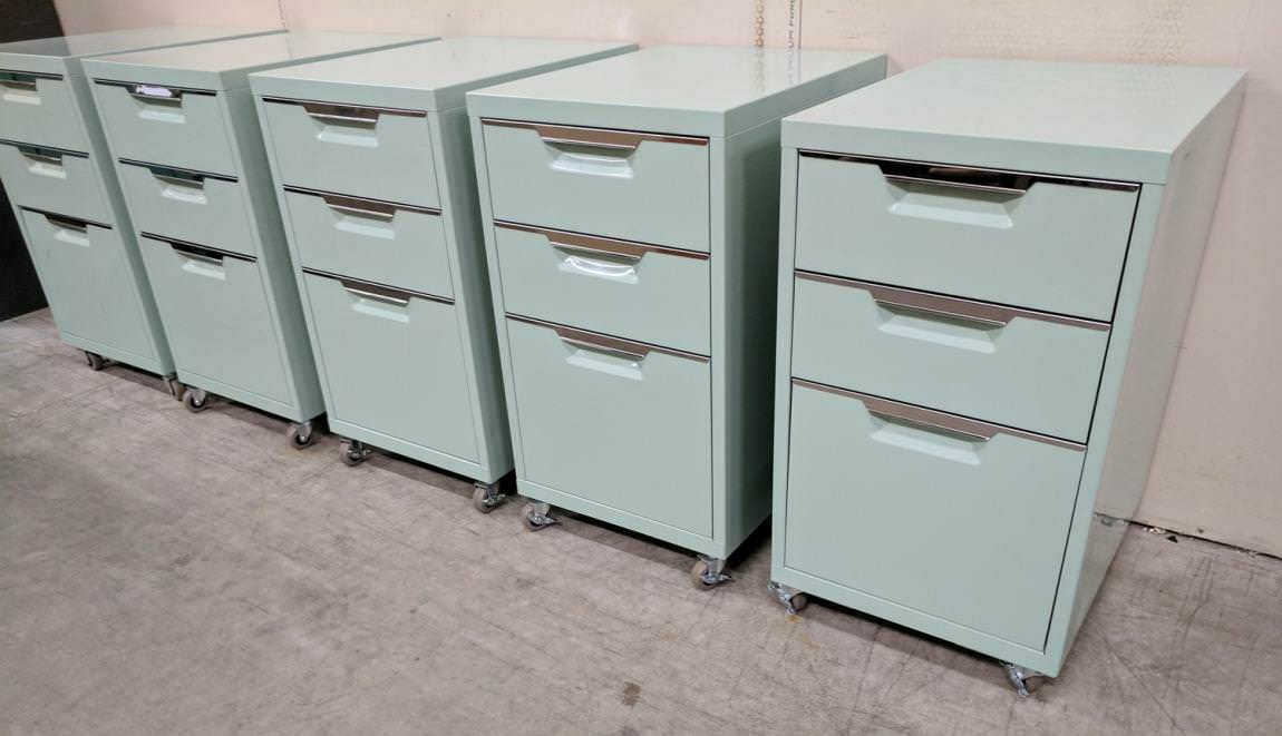 Mint Green Rolling Box Box File Pedestal Drawers Madison Liquidators