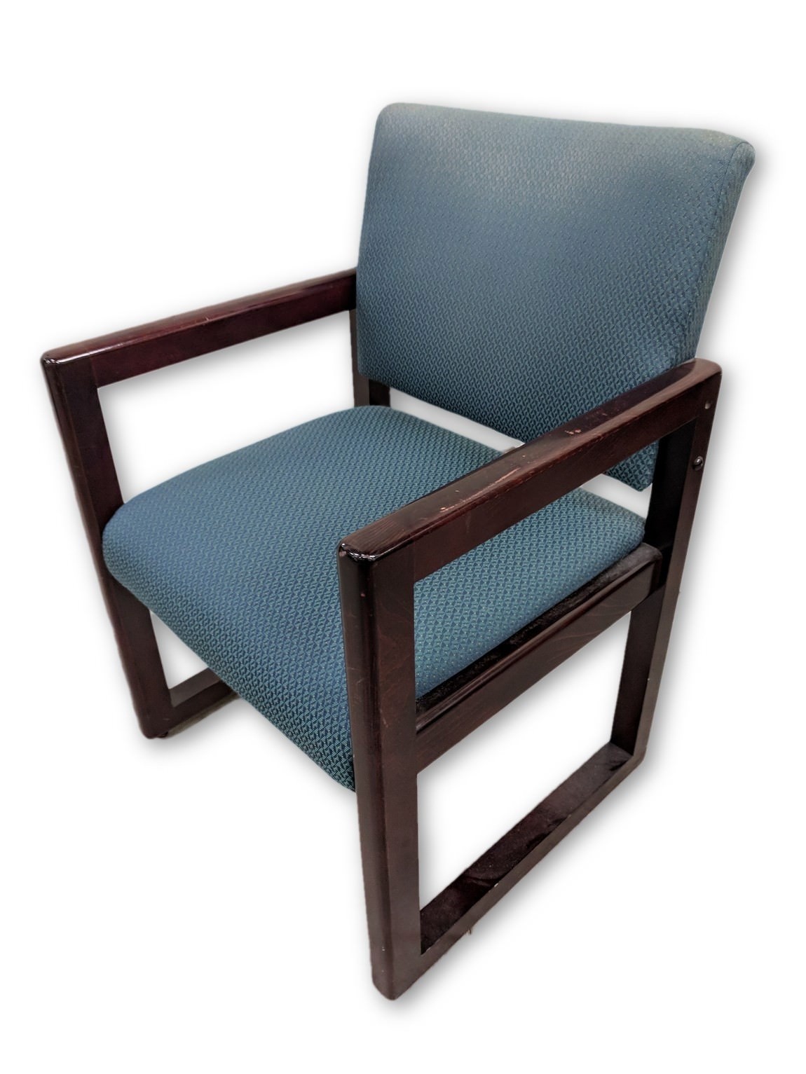Teal Guest Chair with Solid Wood Frame