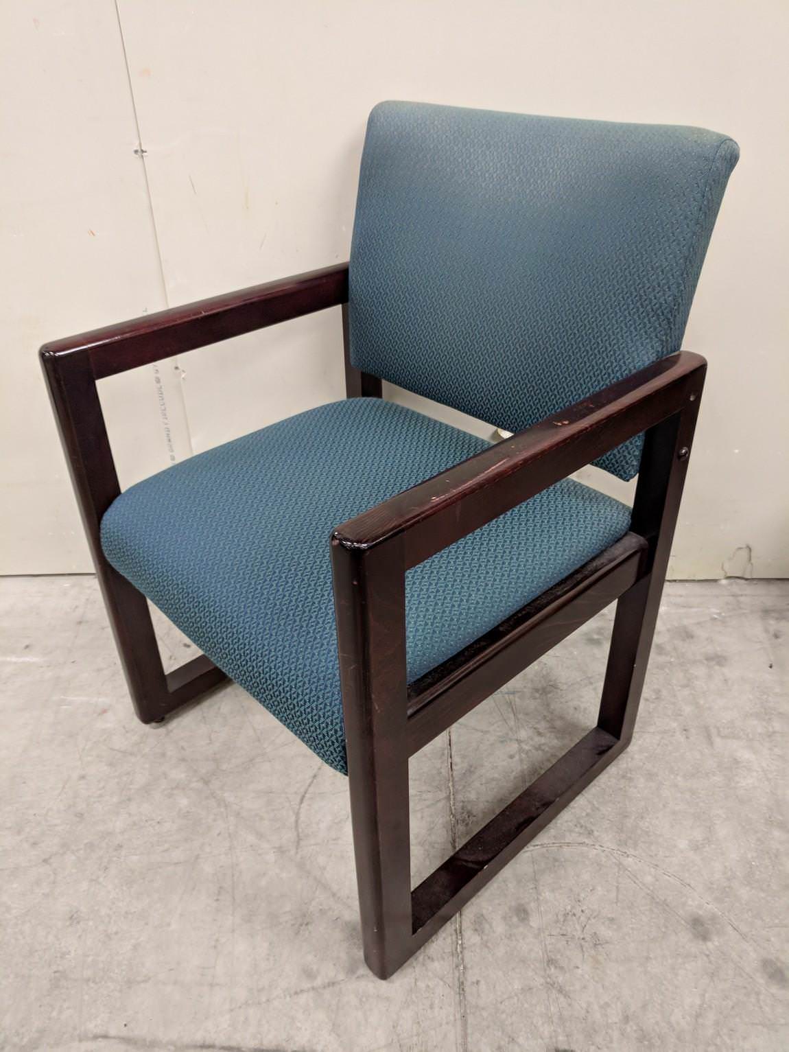 Teal Guest Chair with Solid Wood Frame