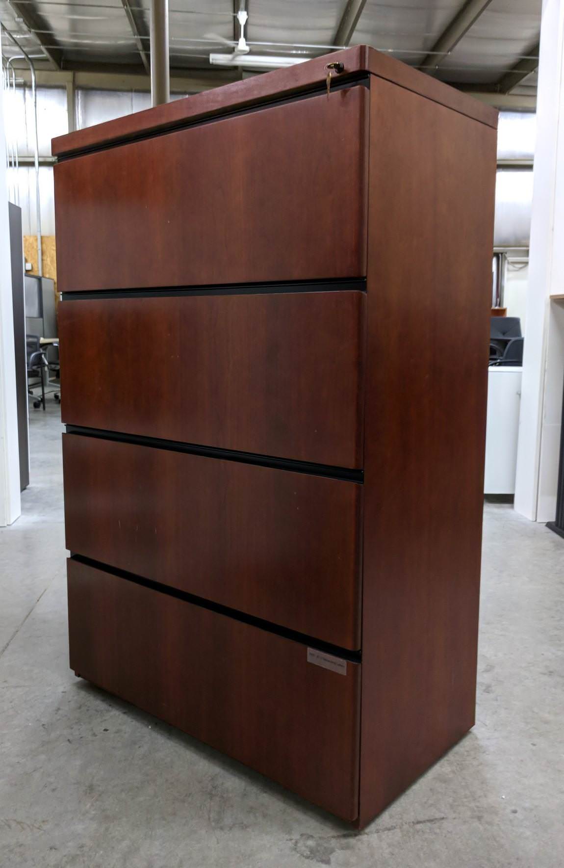 Solid Wood Cherry 4 Drawer Lateral Filing 36