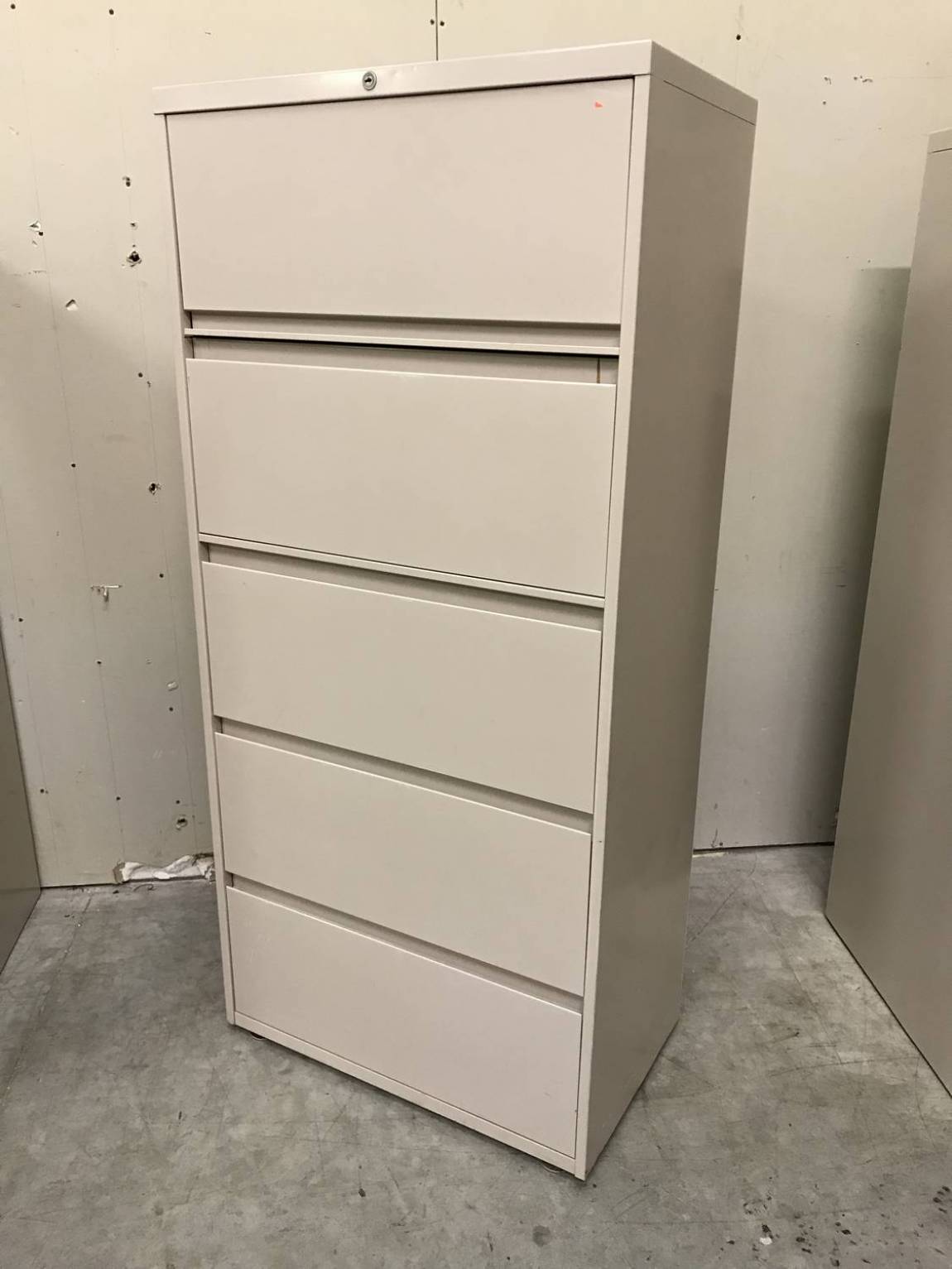 Steelcase Beige 5 Drawer Lateral File Cabinet