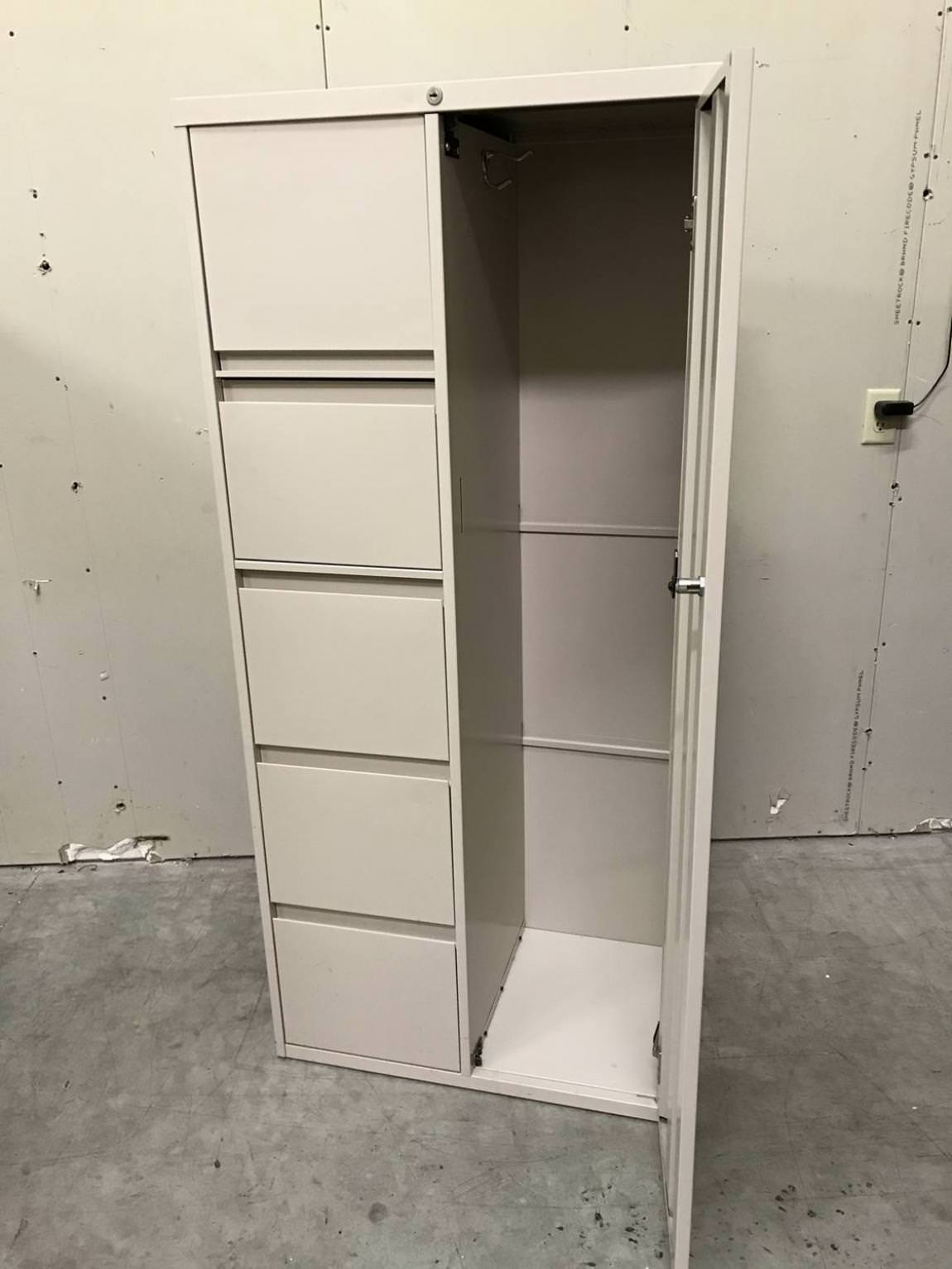 Steelcase File Cabinet with Wardrobe Locker