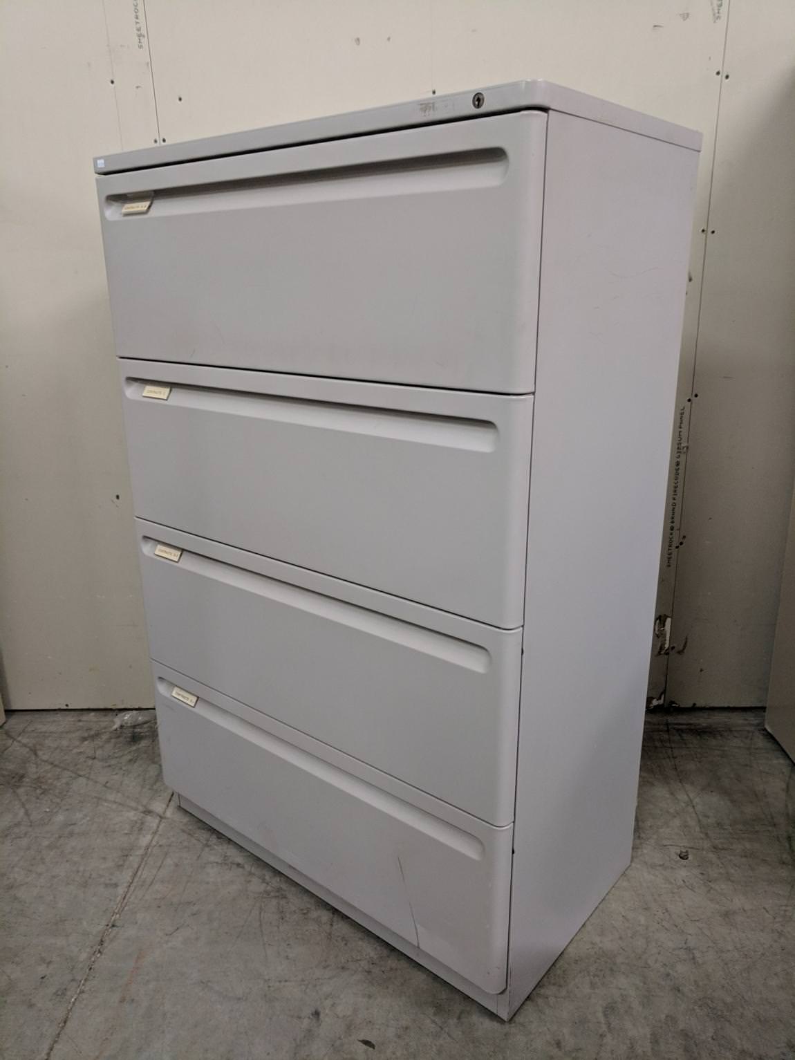 Putty Metal 4 Drawer Lateral File, Metal Lateral File Cabinets 4 Drawer