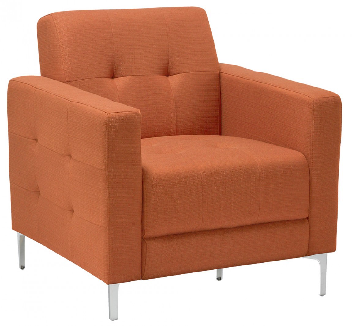 Orange Tufted Club Chair