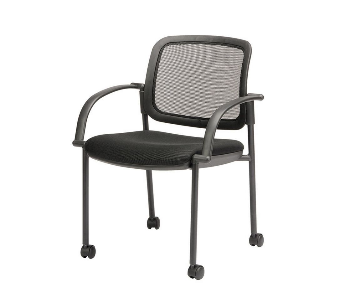 Metal Stacking Chair with Arms and Casters