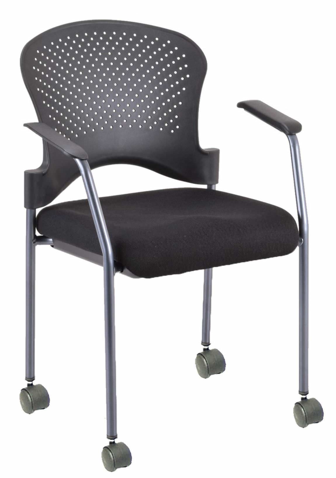 Heavy Duty Stacking Guest Chair with Arms and Casters