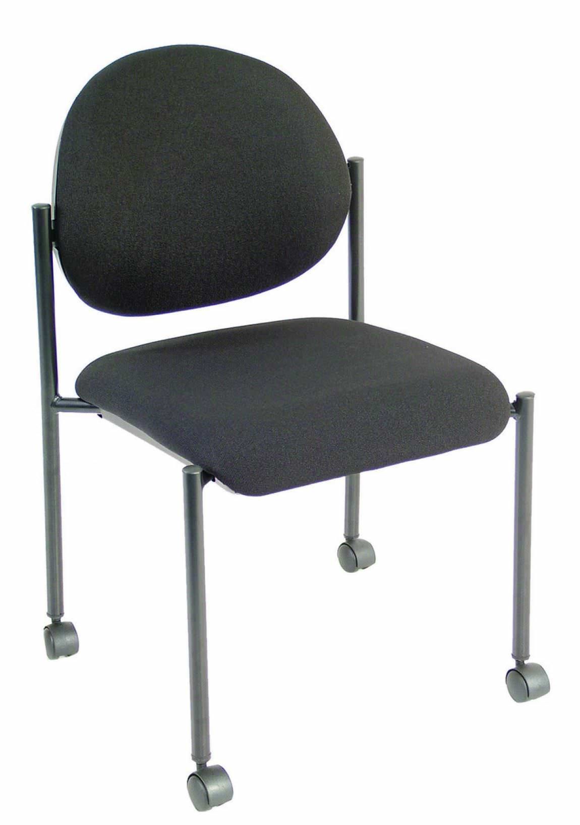Black Stackable Guest Chair with Casters