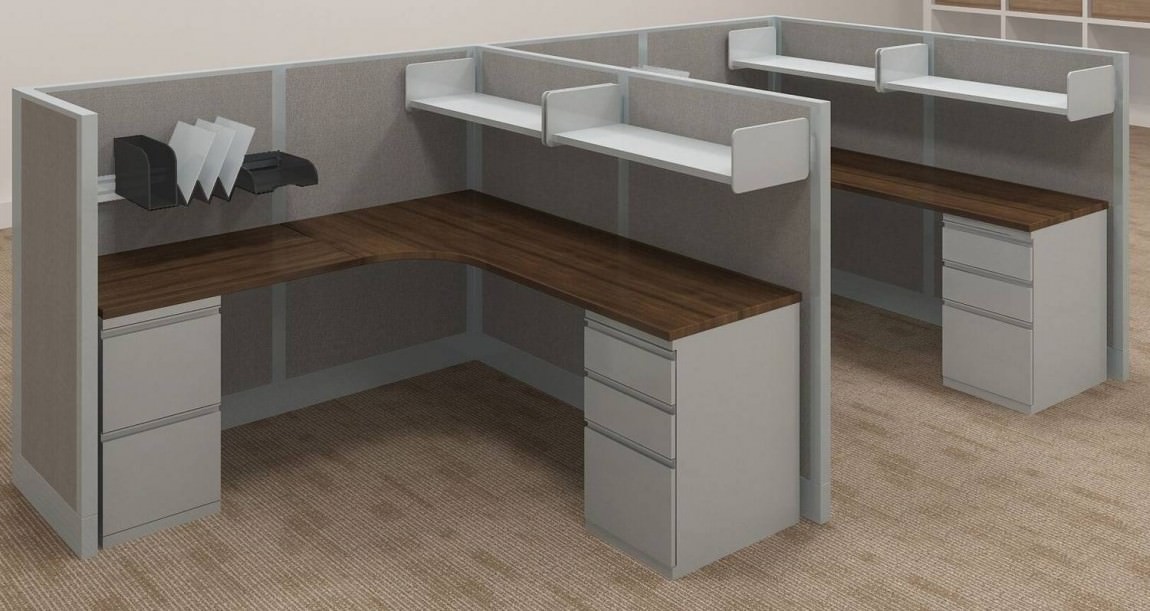 6x6 Curved Corner Cubicle Workstations