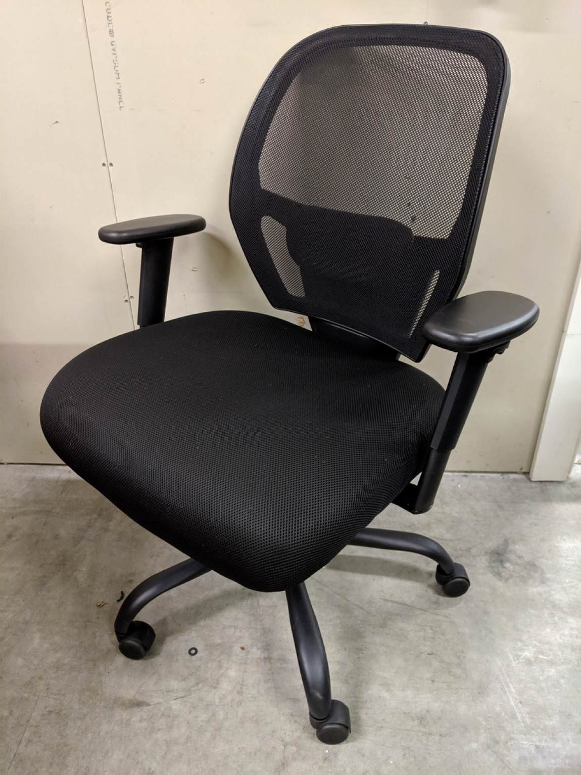 Black Rolling Office Chair with Lumbar Support