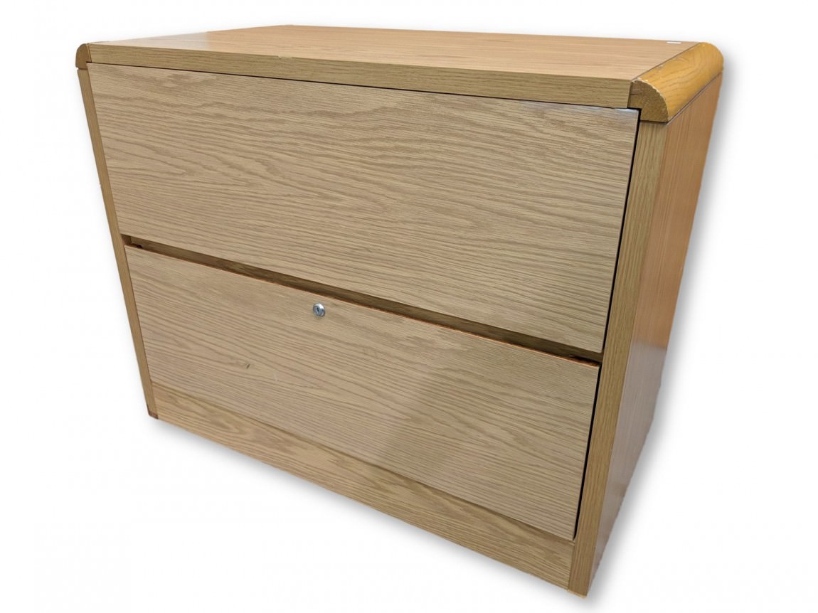 Oak Laminate 2 Drawer Lateral Filing Cabinet – 36 Inch Wide