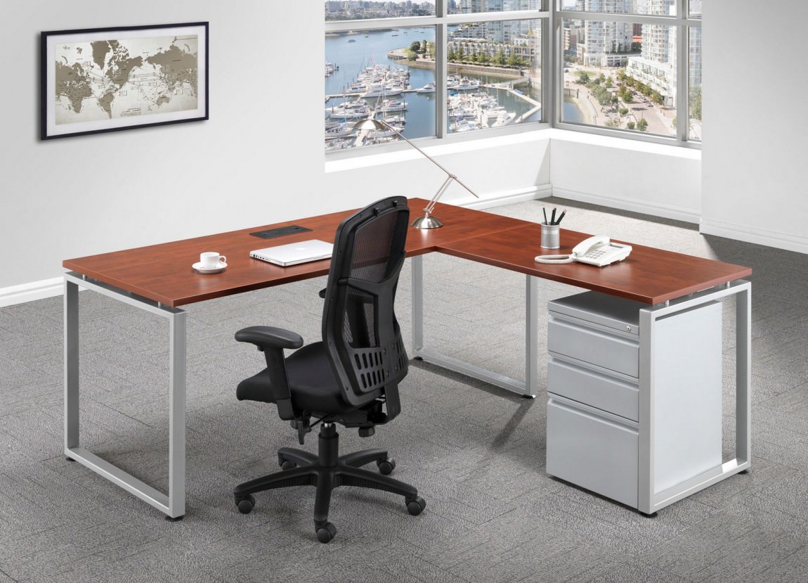 L Shaped Office Desk with Drawers