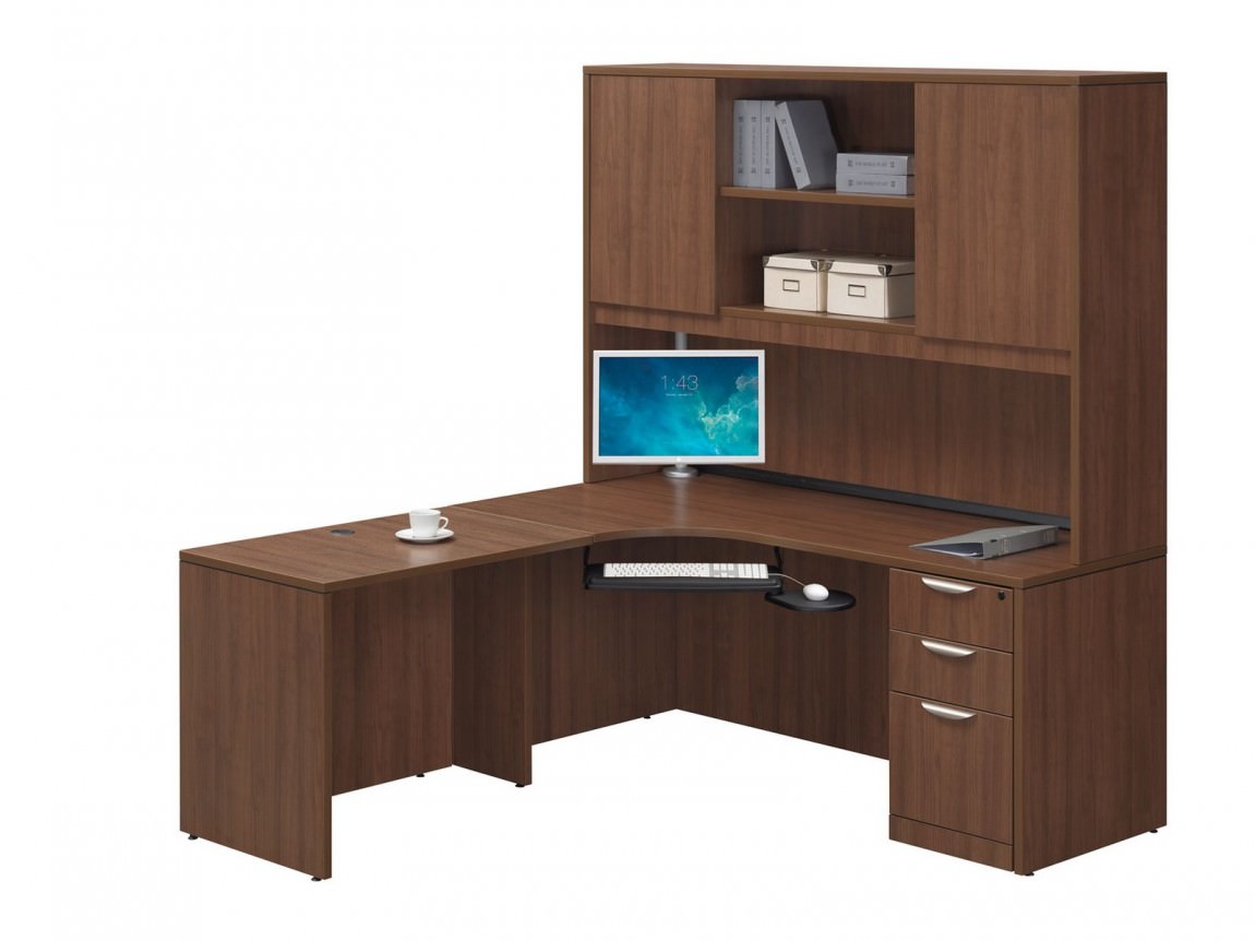 Large L Shaped Desk with Keyboard Tray